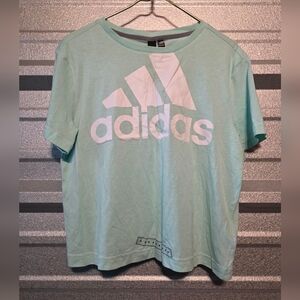 Adidas Kids Light Green Tee with Logo